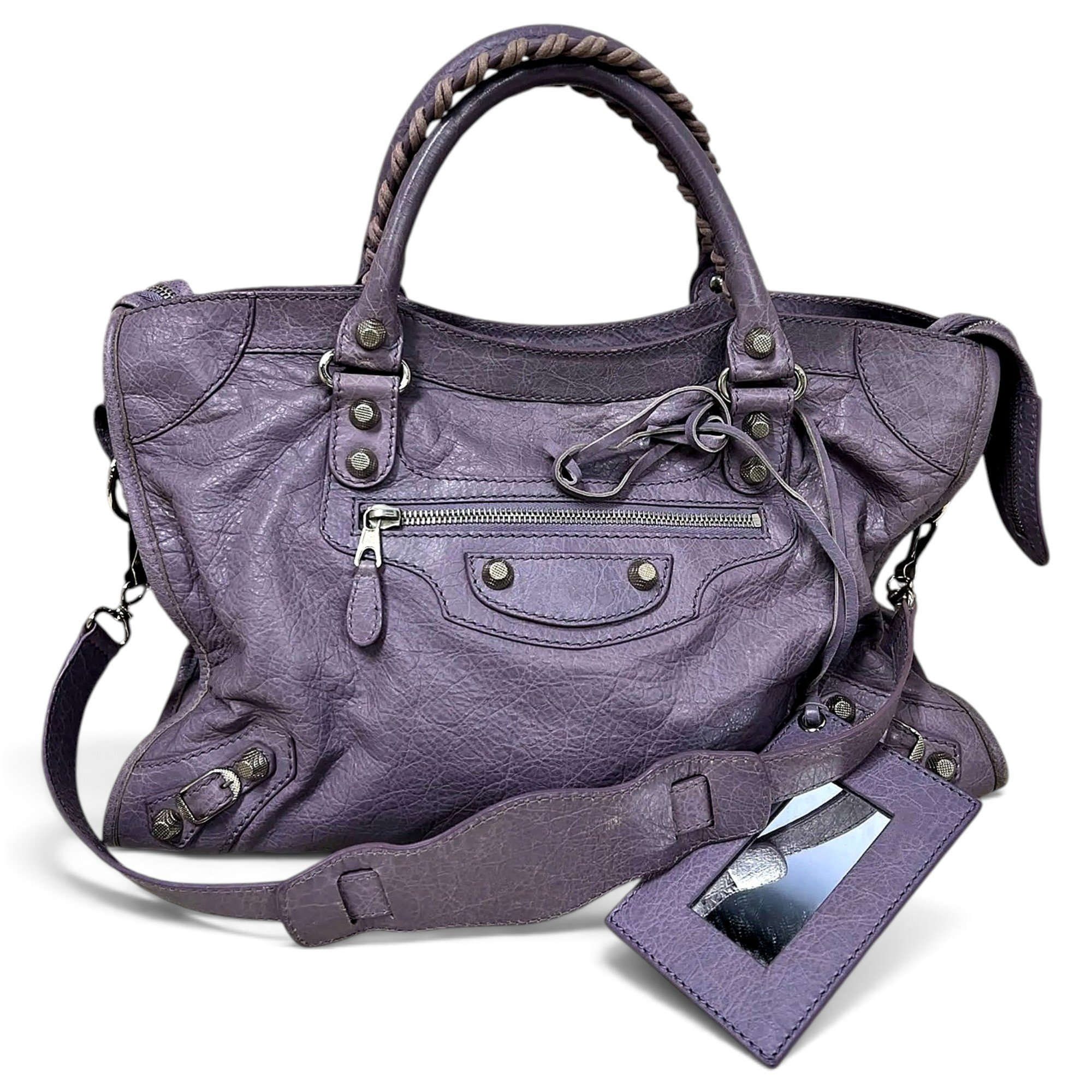 City leather handbag