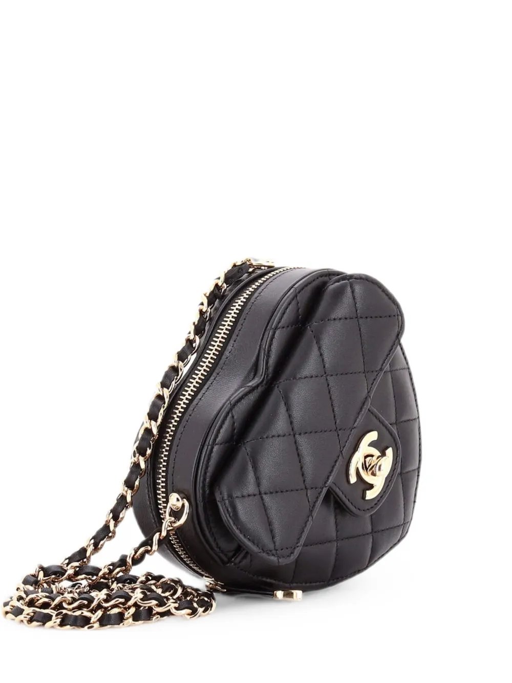 CC in Love Heart Clutch with Chain Quilted Lambskin crossbody bag