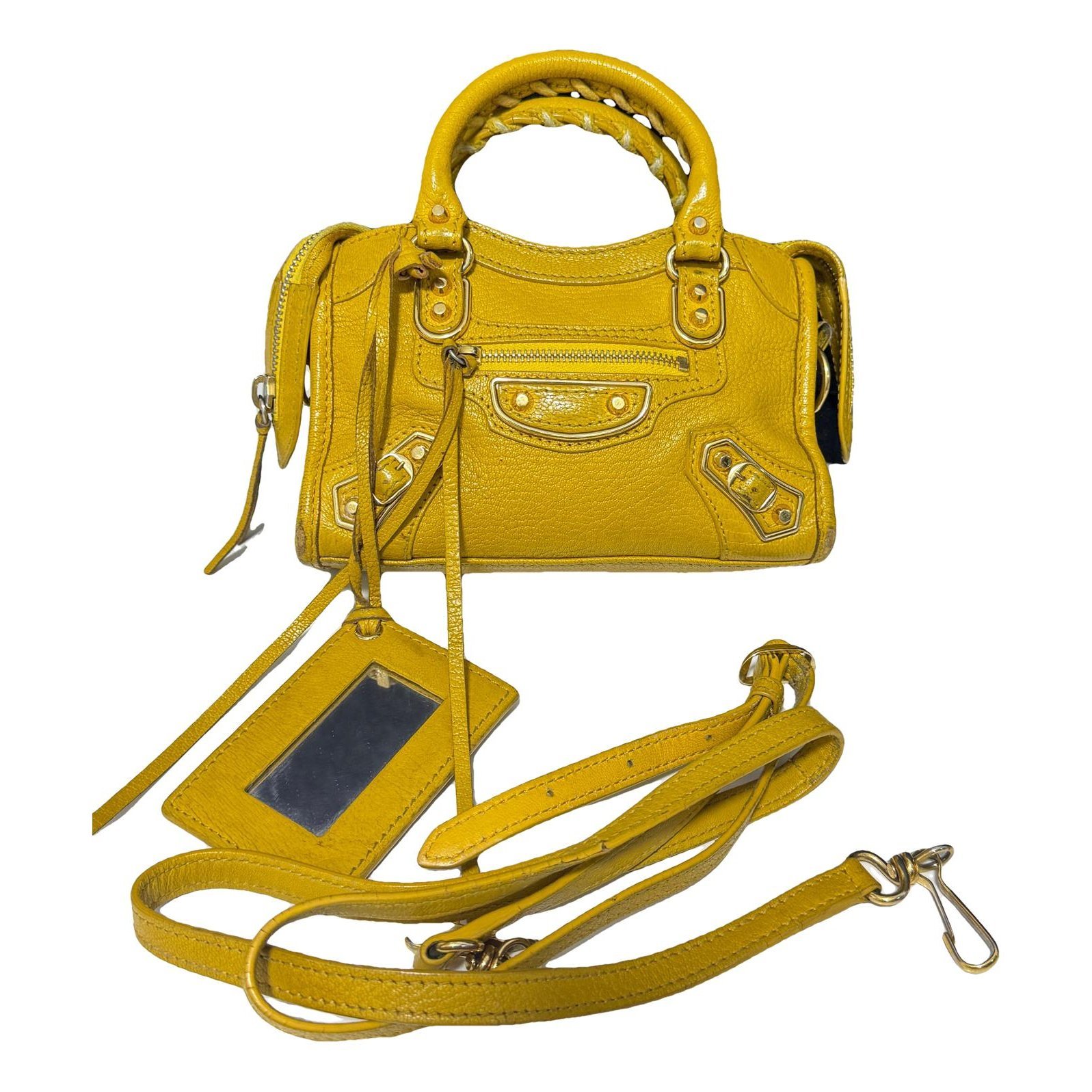 City leather handbag