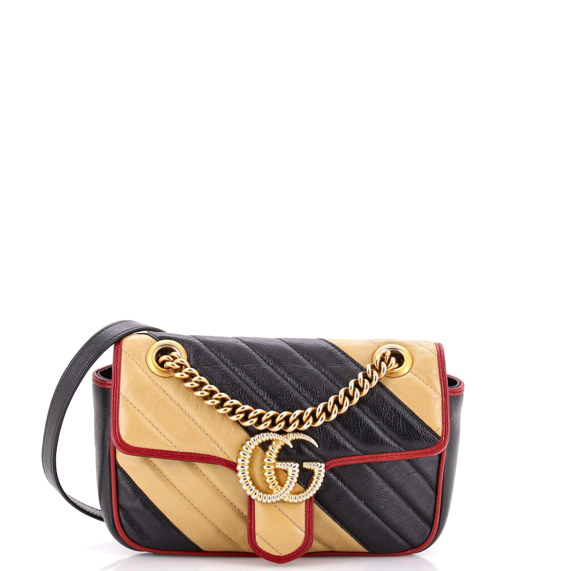 GG Marmont Flap Bag Diagonal Quilted Leather Mini