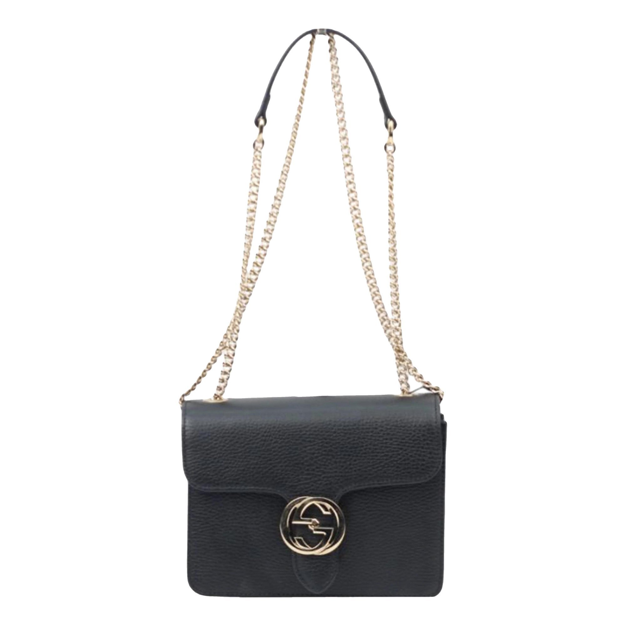 Interlocking leather crossbody bag