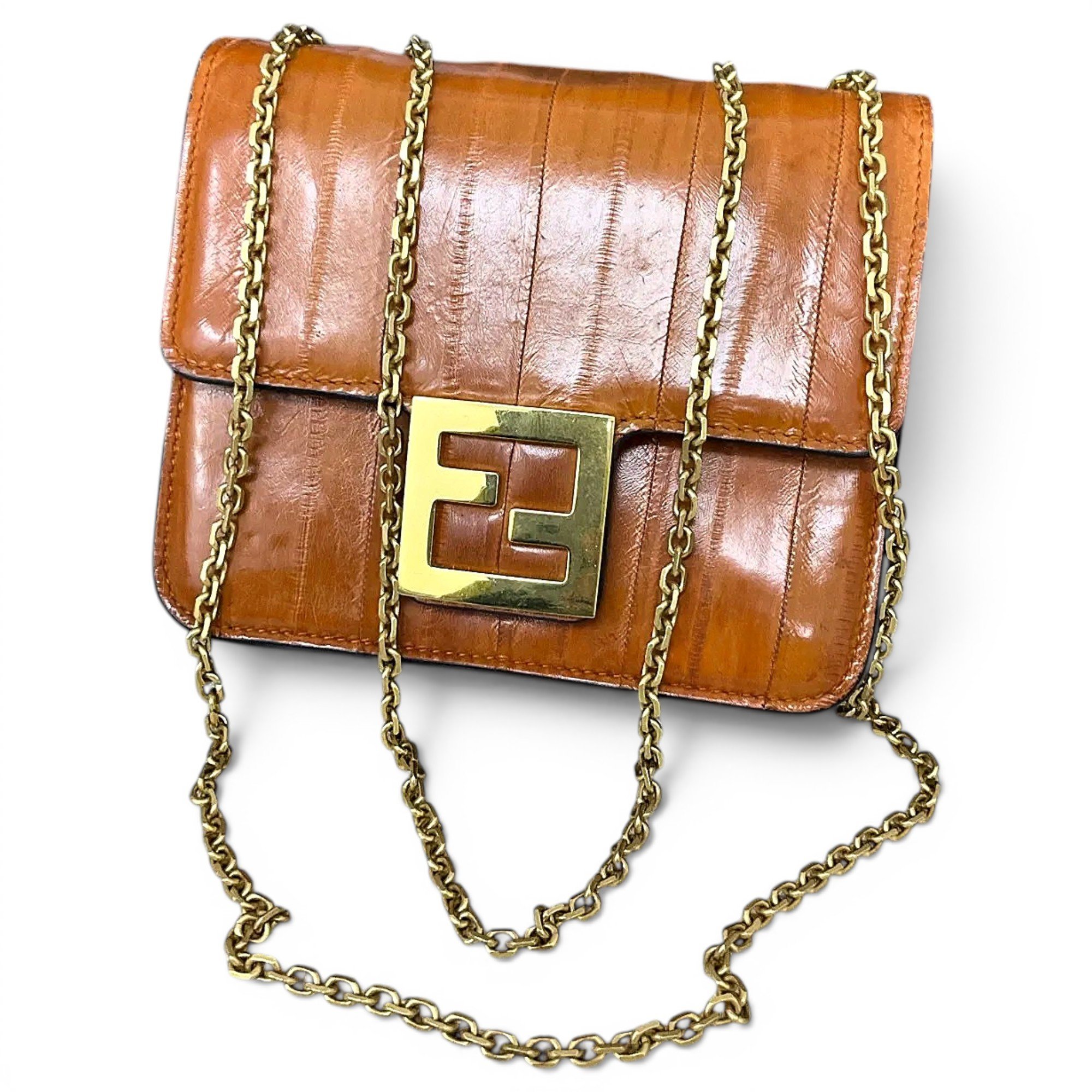 Baguette Chain leather crossbody bag