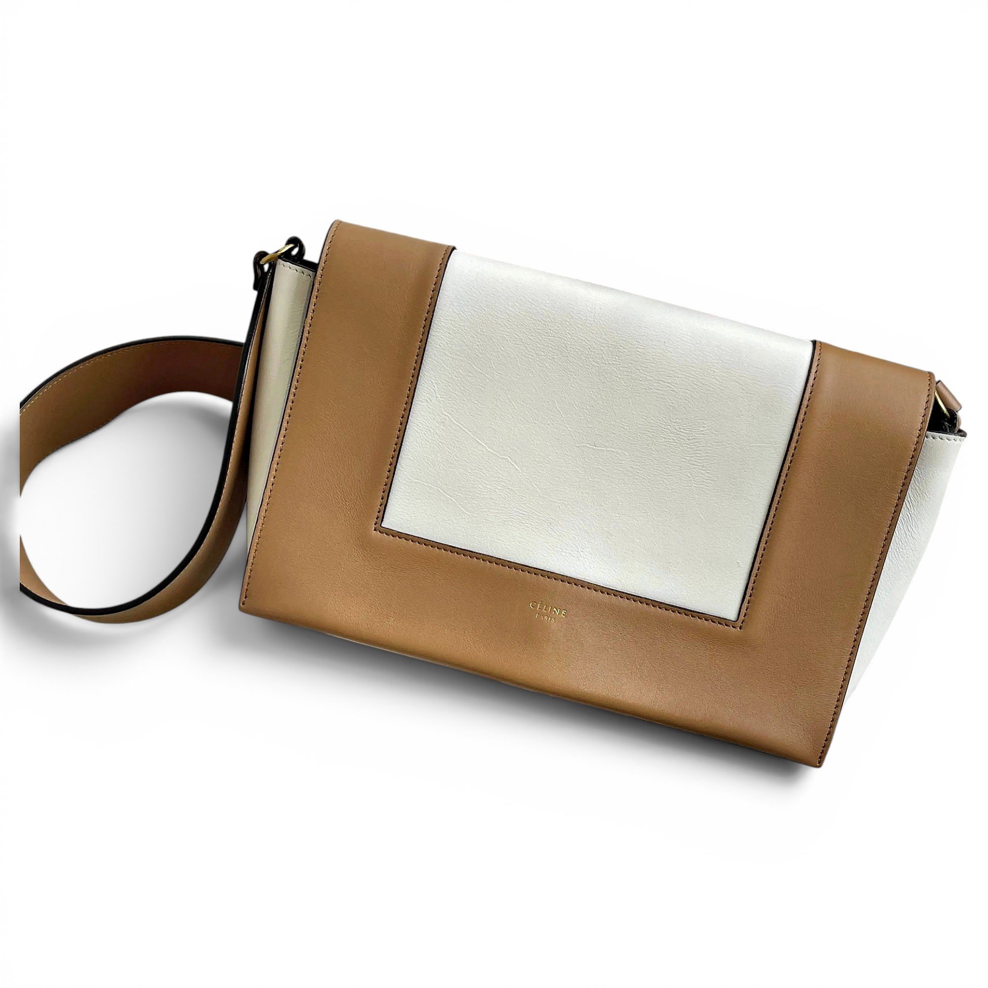 Frame leather handbag