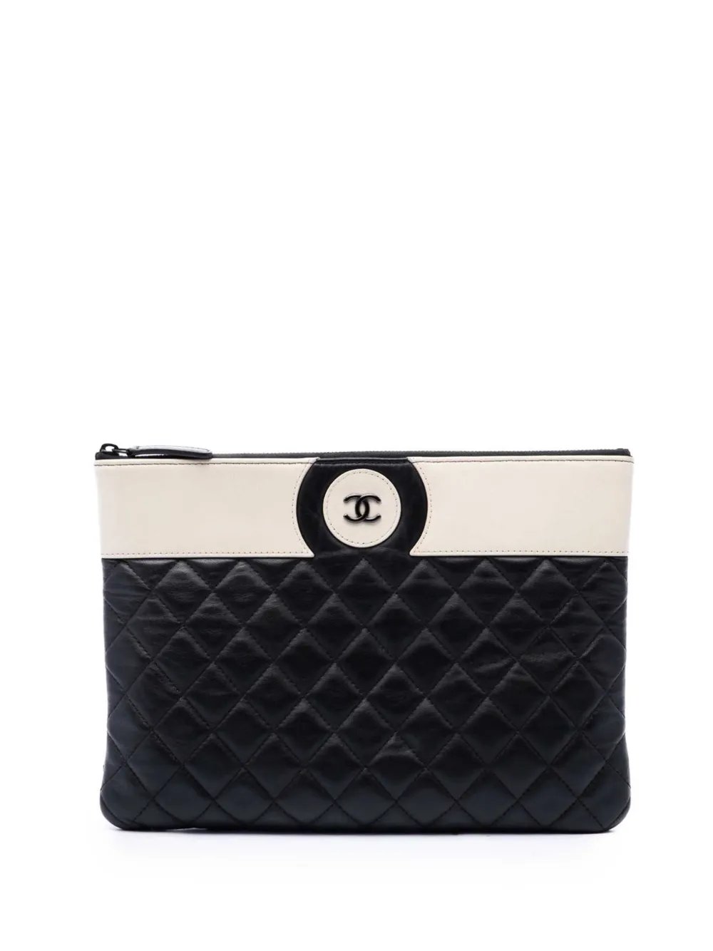 2016-2017 Medium CC Bicolor Quilted Lambskin clutch bag
