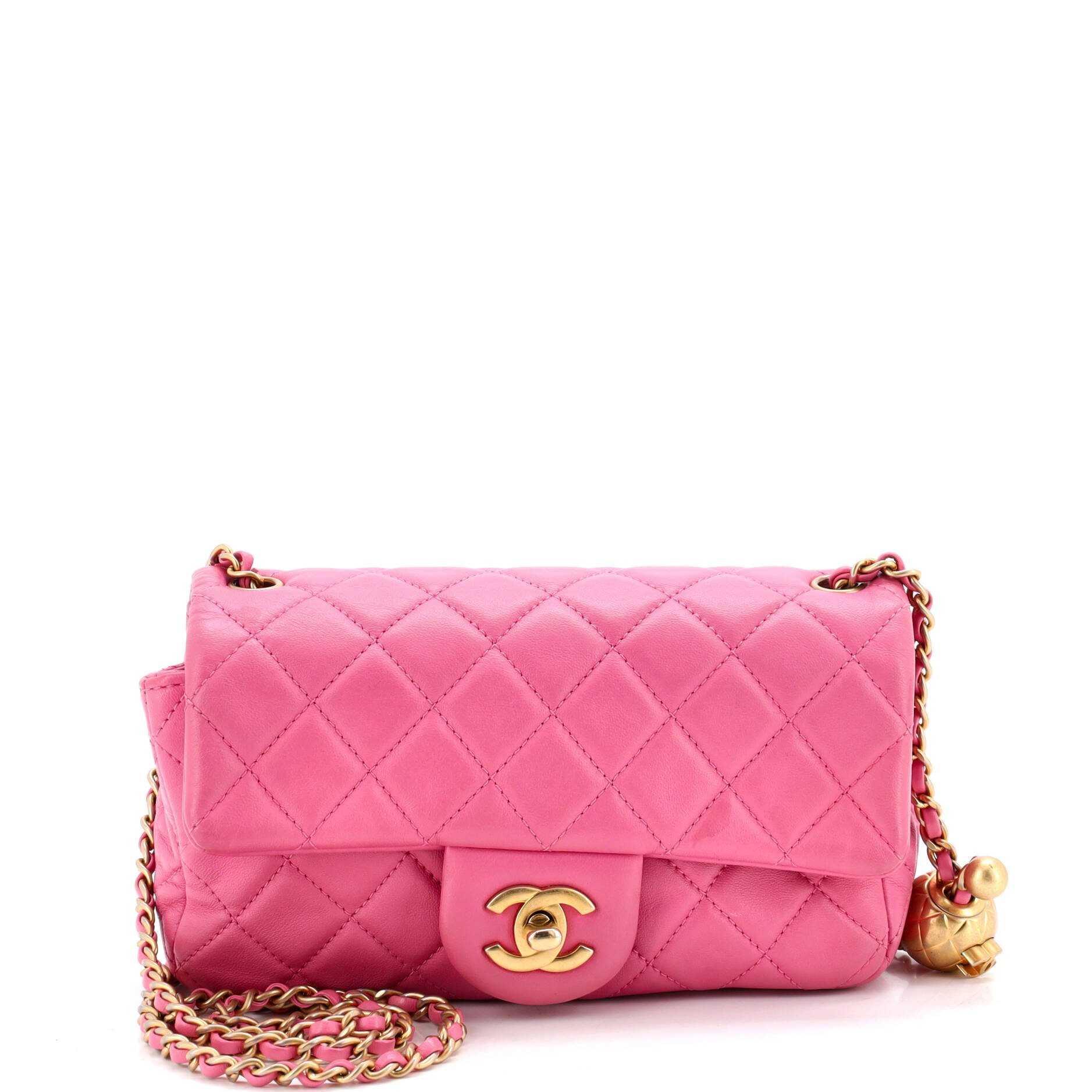 Pearl Crush Flap Bag Quilted Lambskin Mini