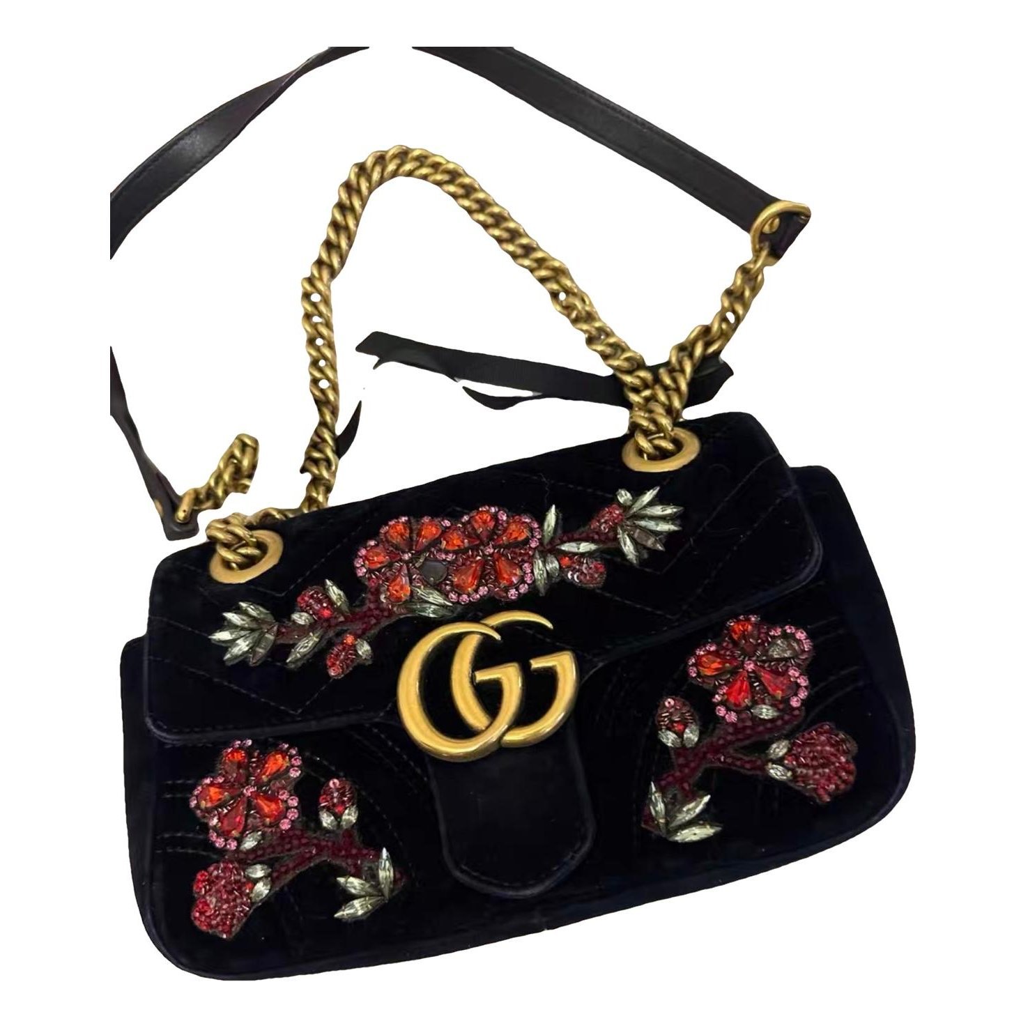 GG Marmont Flap velvet crossbody bag