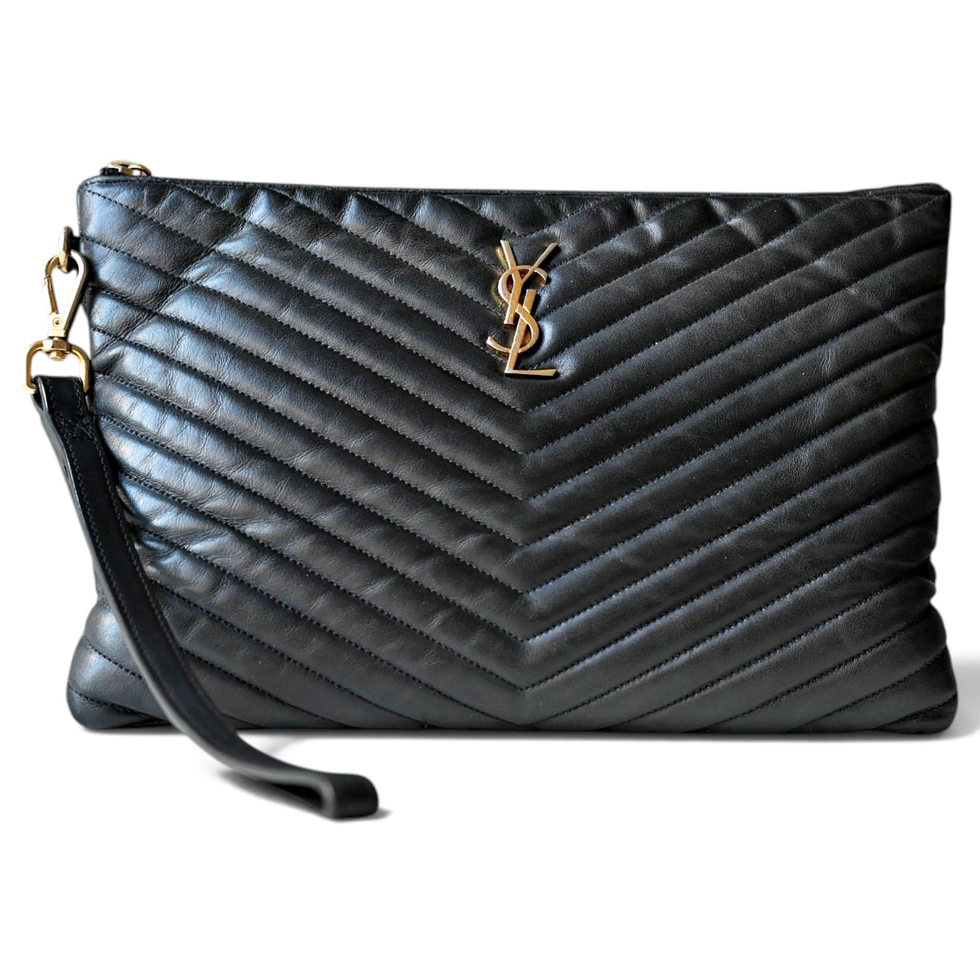 Leather clutch bag