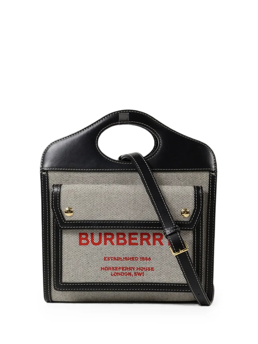 logo-print pocket tote bag