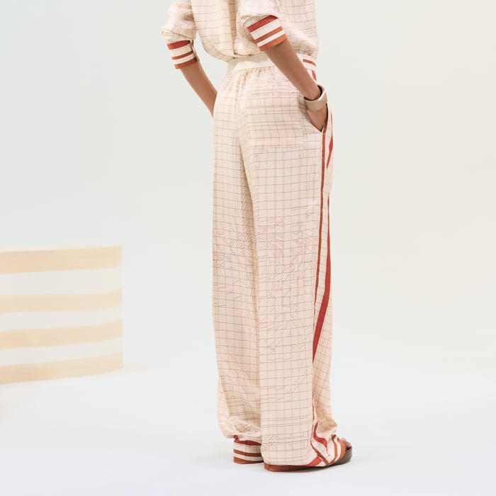 Beige Kaolin "Coaching Deja Vu" Pants