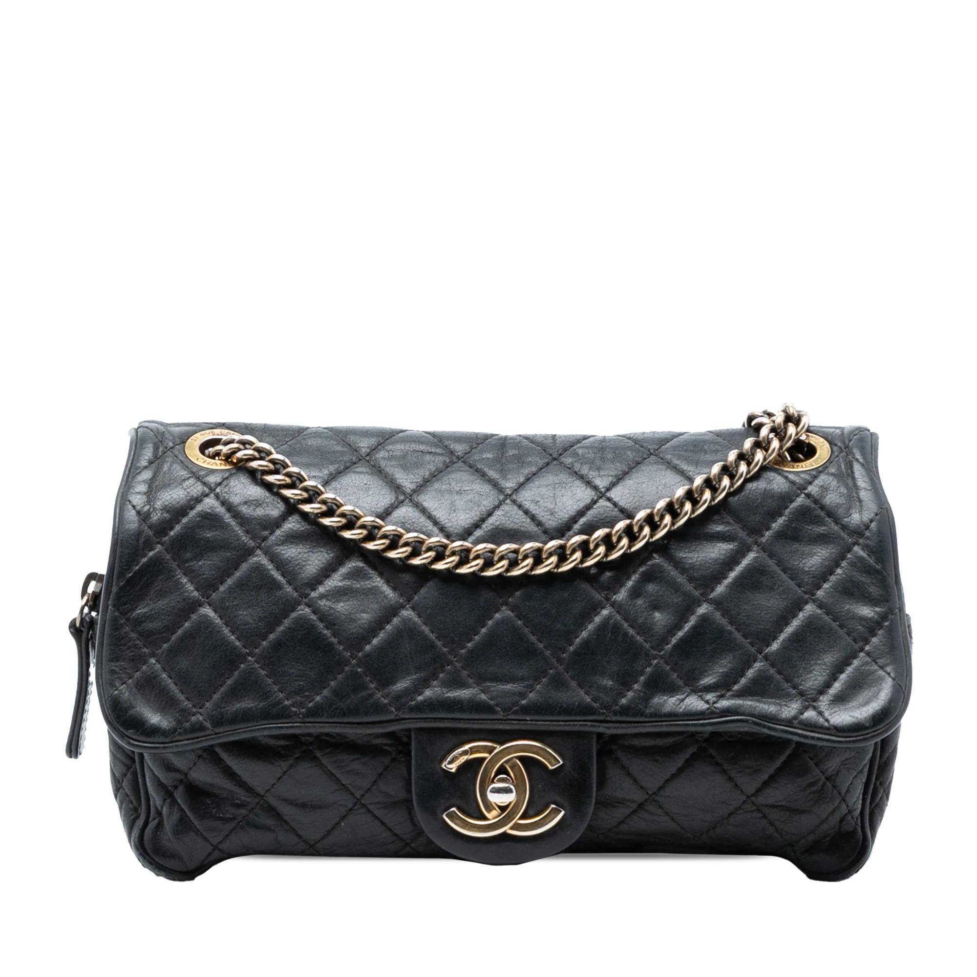 Wallet On Chain Boy Half Flap leather handbag
