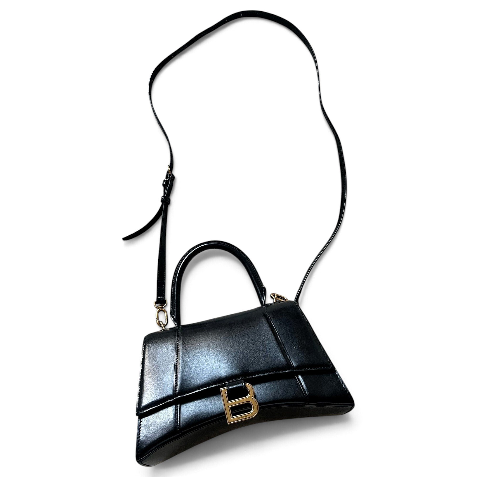 Hourglass leather crossbody bag
