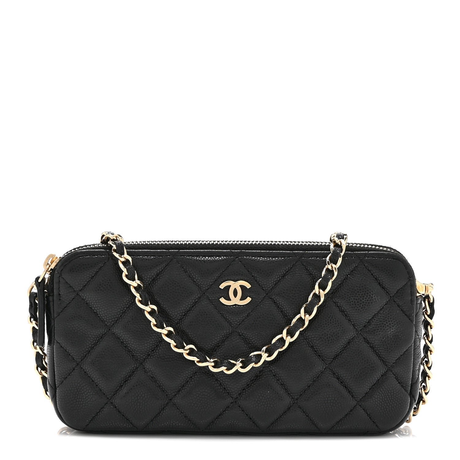 Chanel Caviar Quilted Small Clutch With Chain Black