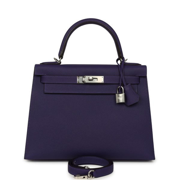 Hermes Hermes Kelly Sellier 28 Purple Epsom Palladium Hardware