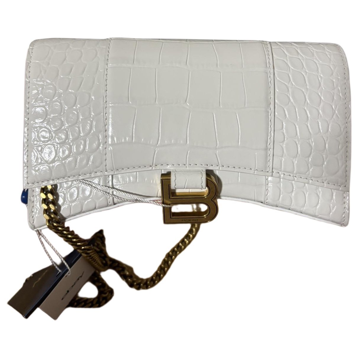 Hourglass leather handbag