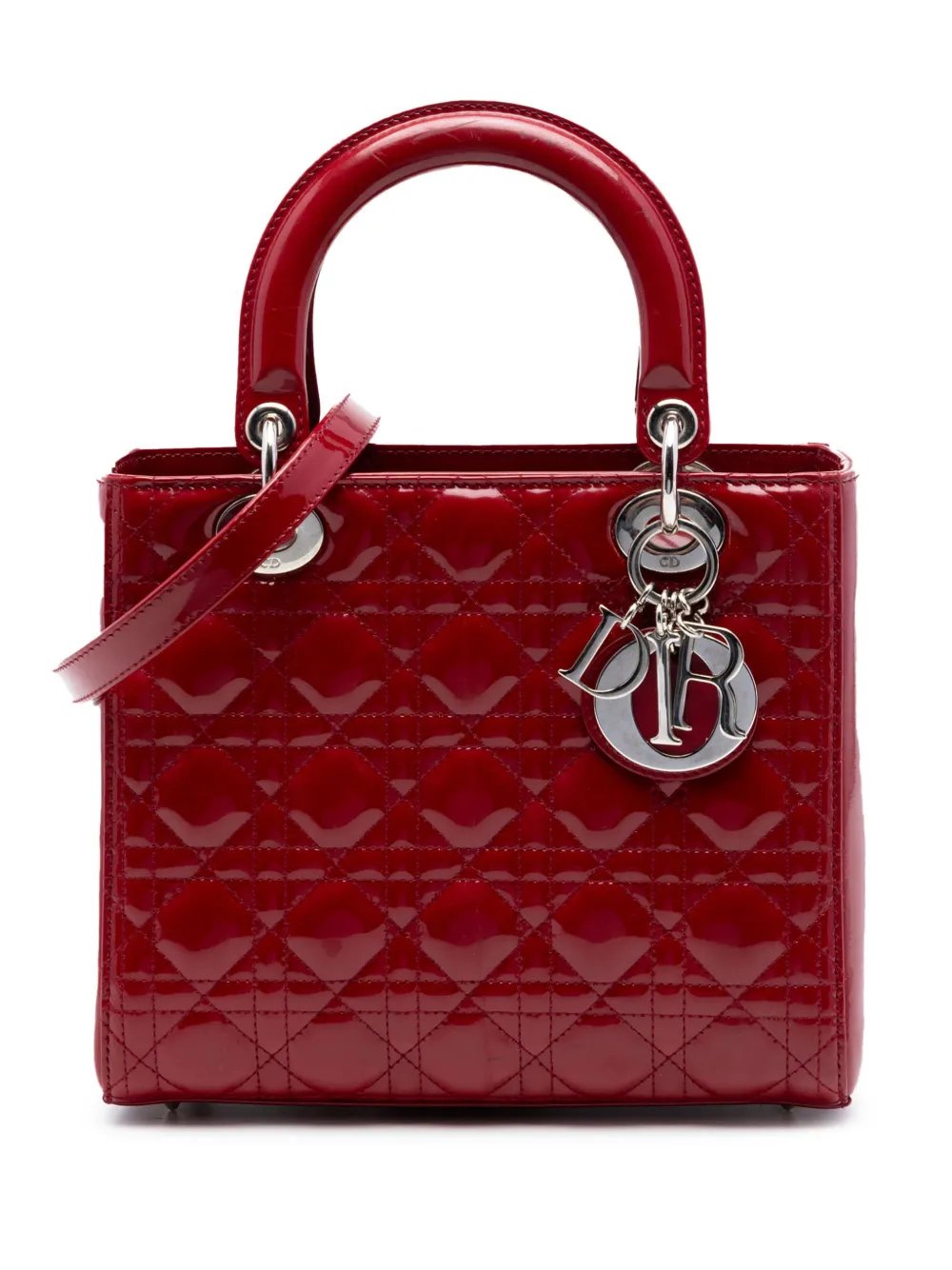2012 Medium Patent Cannage Lady Dior satchel