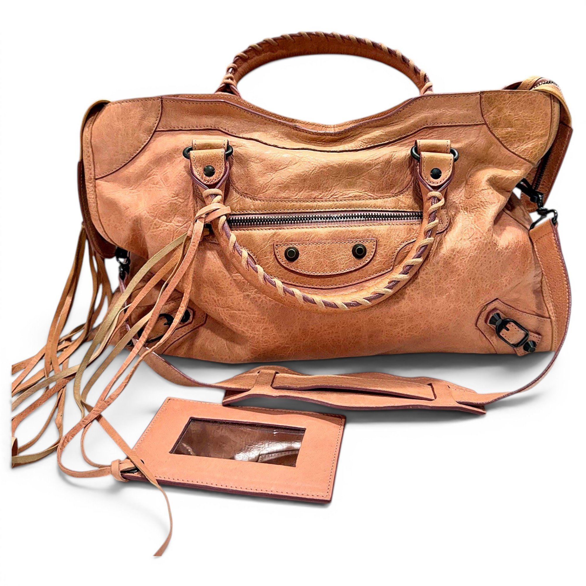 City leather handbag