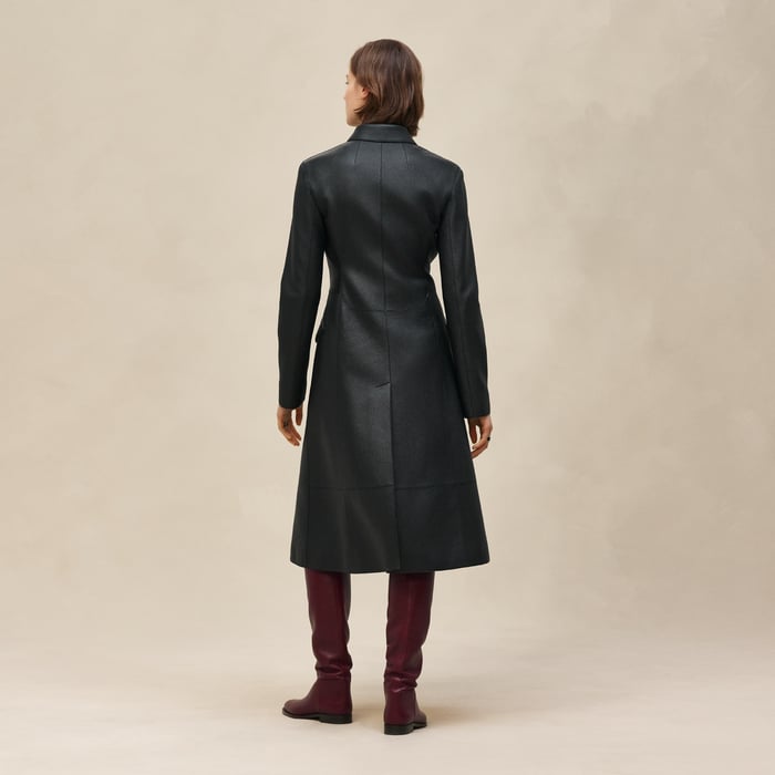 Noir Equestrian Leather Coat