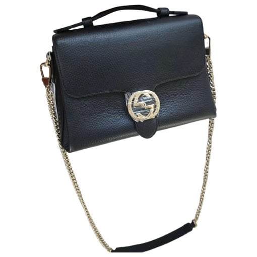 Interlocking leather handbag