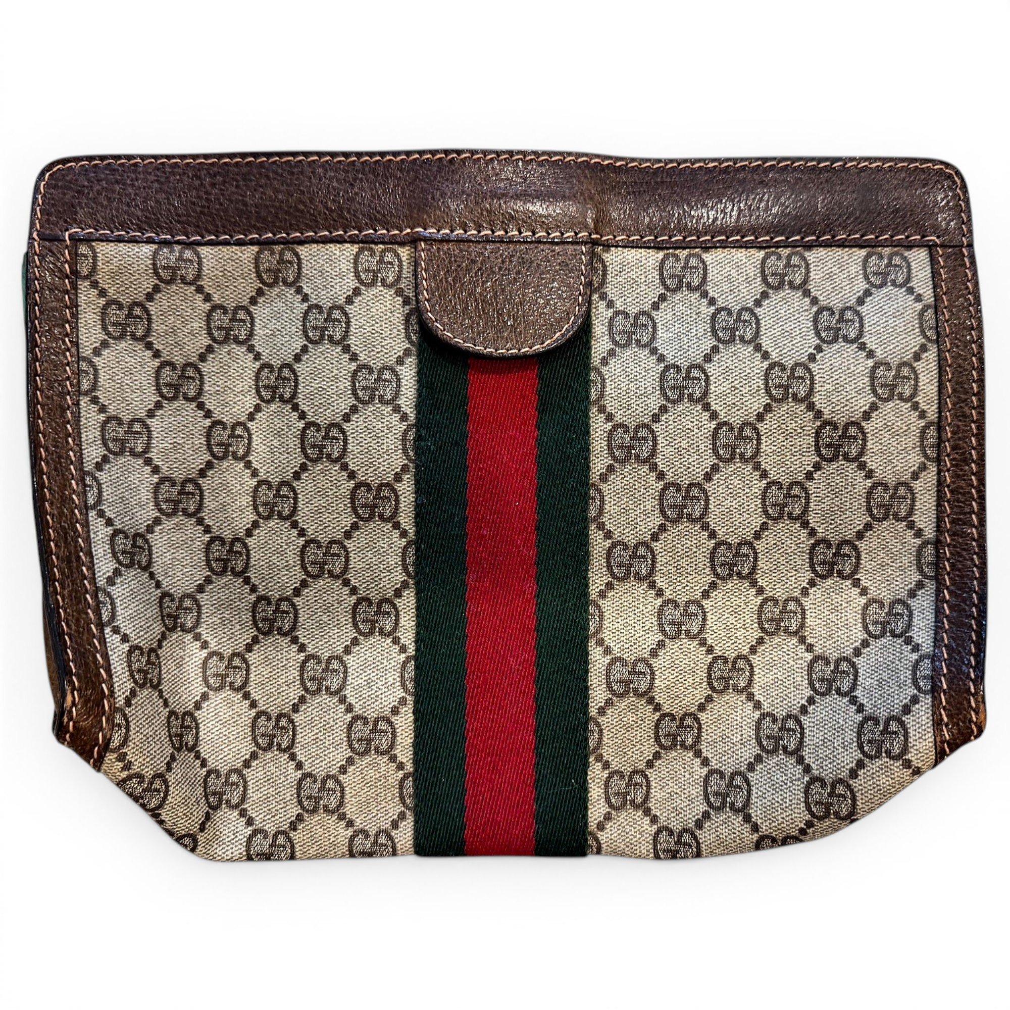 Leather clutch bag