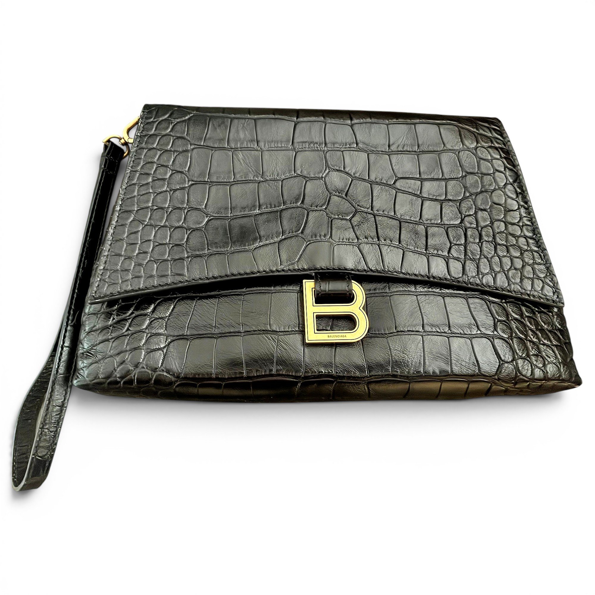 Leather clutch bag