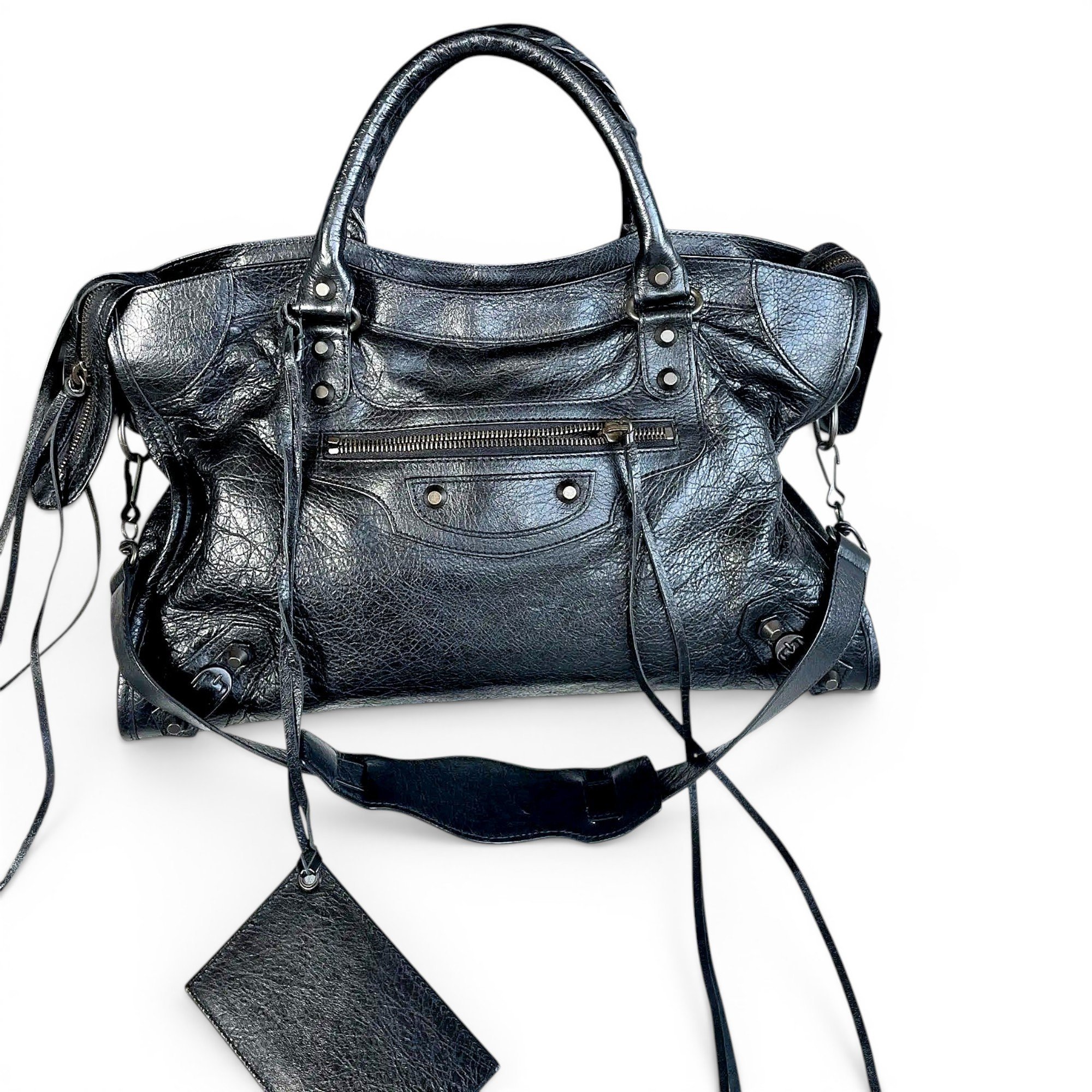 City leather handbag