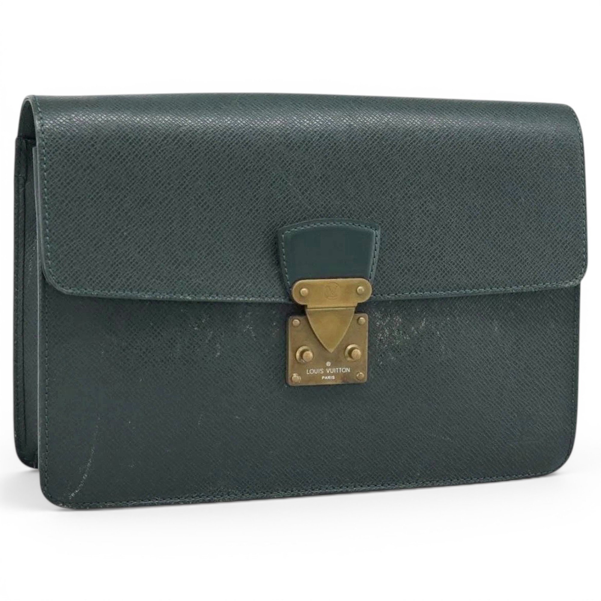 Leather clutch bag