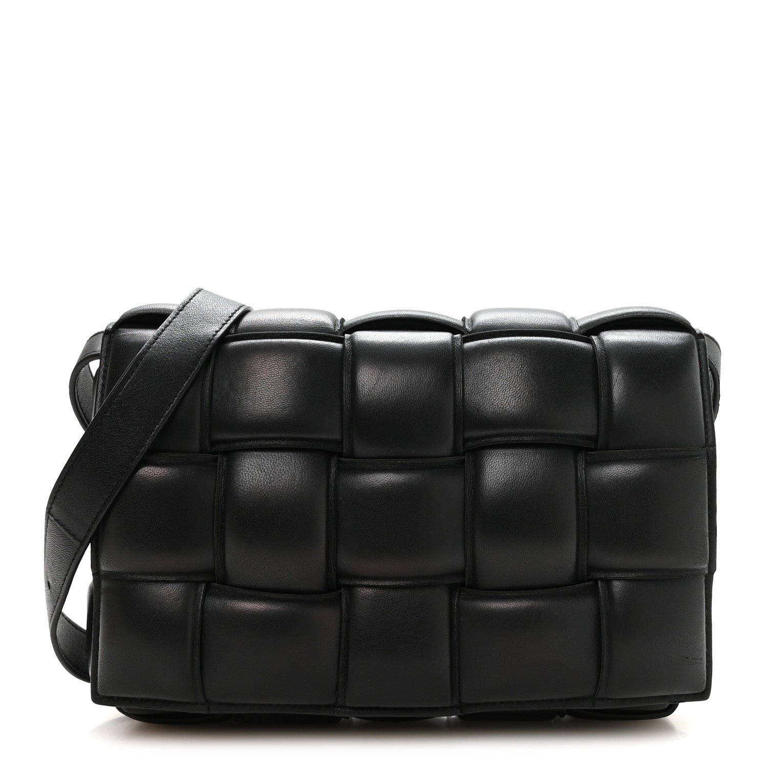 Bottega Veneta Nappa Maxi Intreccio Padded Cassette Crossbody Bag Black