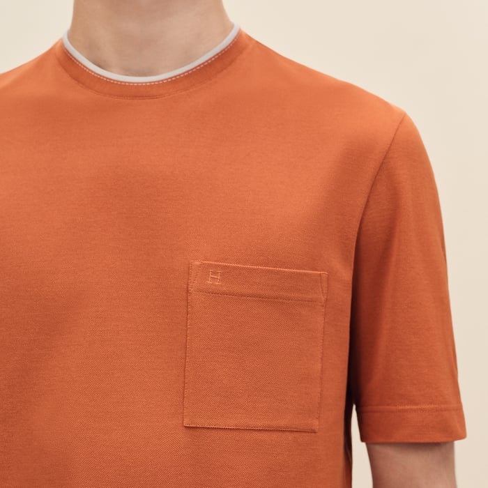 Orange Brûlé "Piqures Sellier" T-shirt