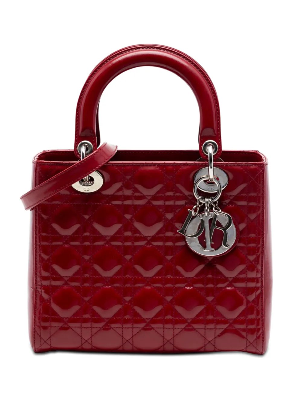 2012 Medium Patent Cannage Lady Dior satchel