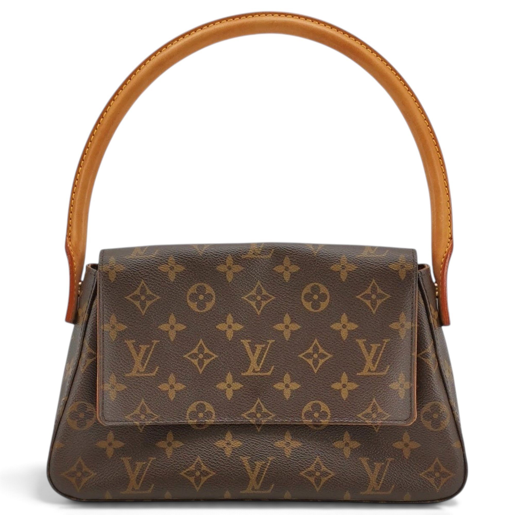 Looping leather handbag