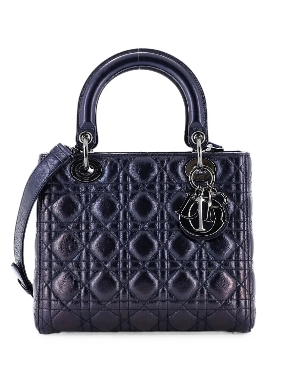 Lady Dior Bag Macrocannage Crinkled Calfskin Medium satchel