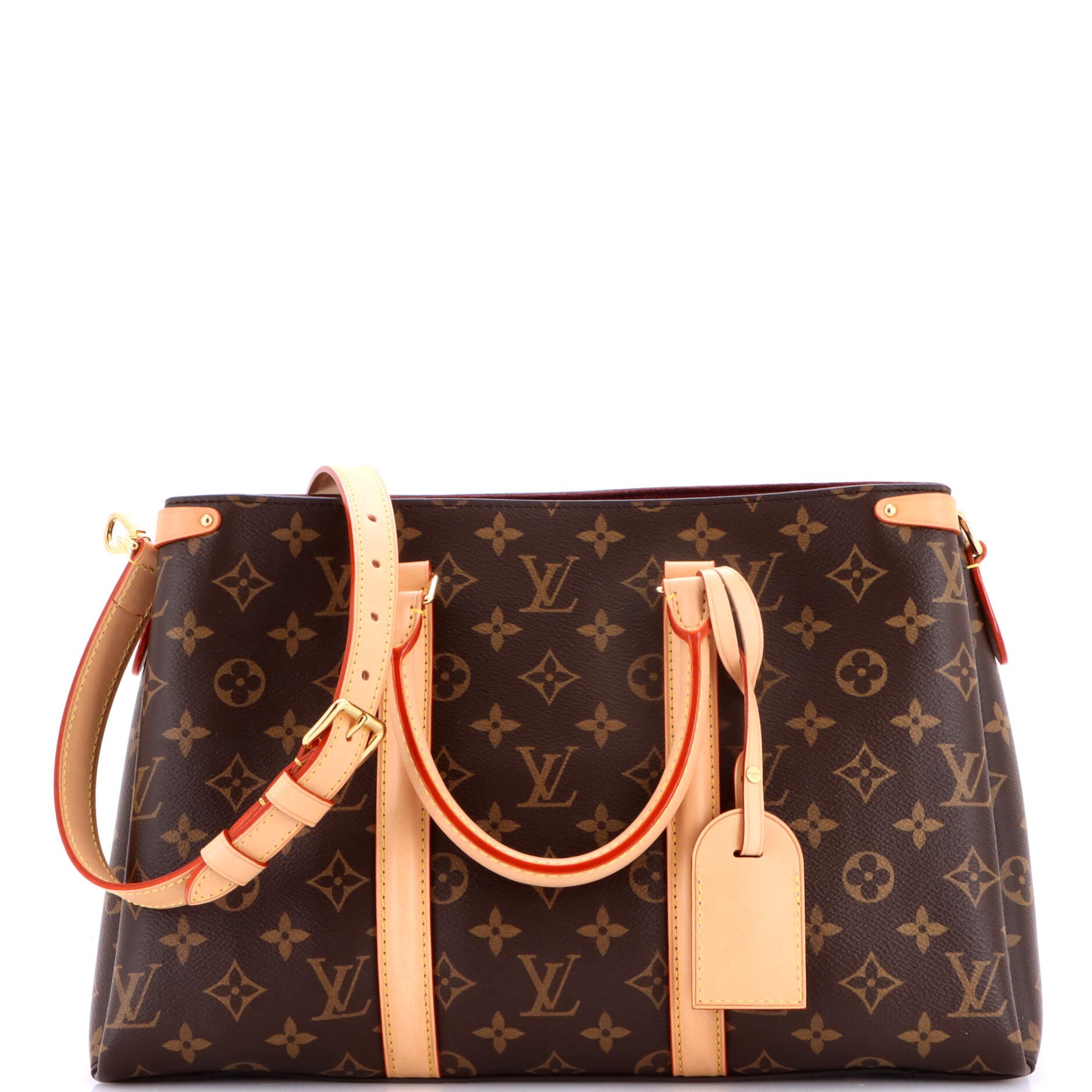 Soufflot Tote Monogram Canvas with Leather MM