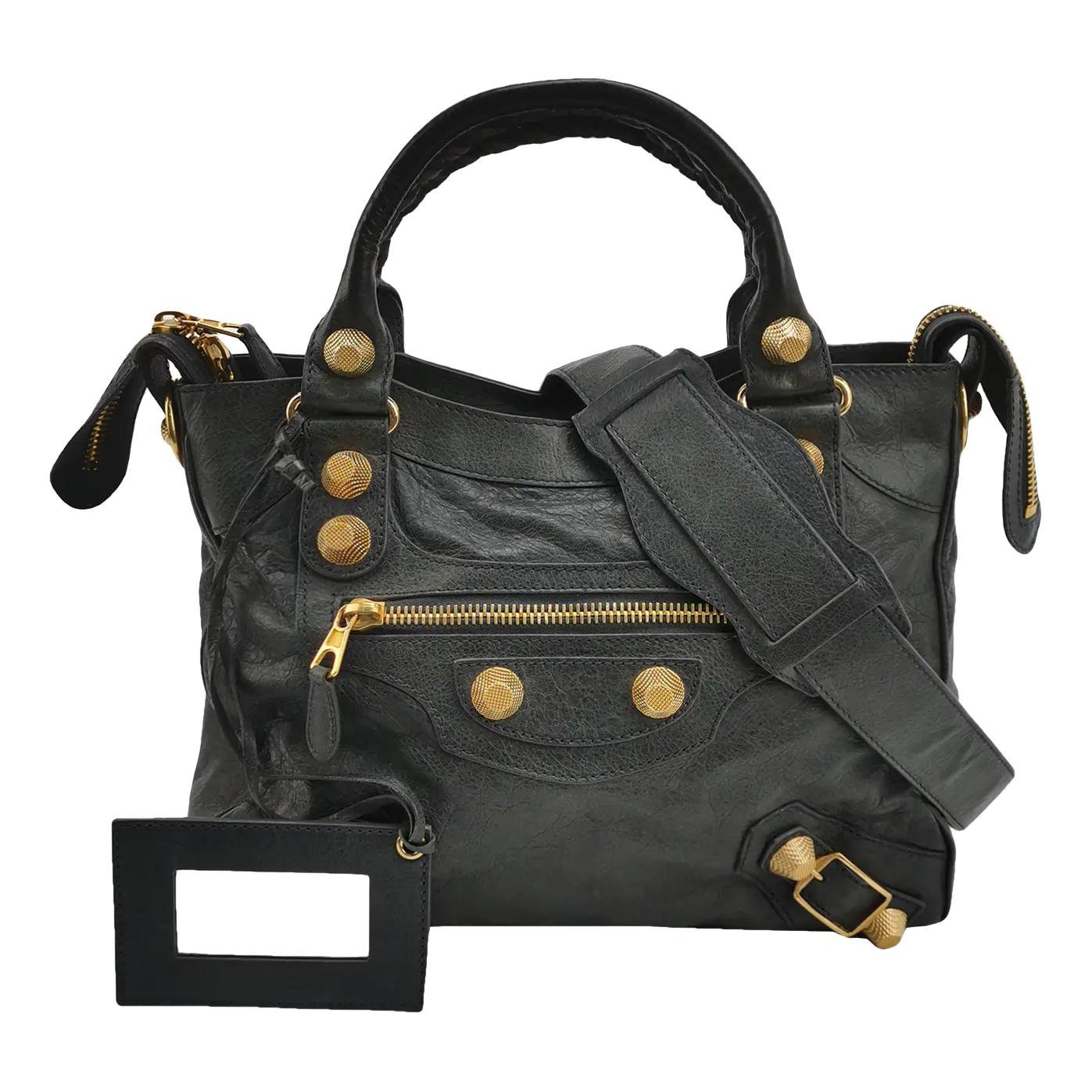 Town leather handbag