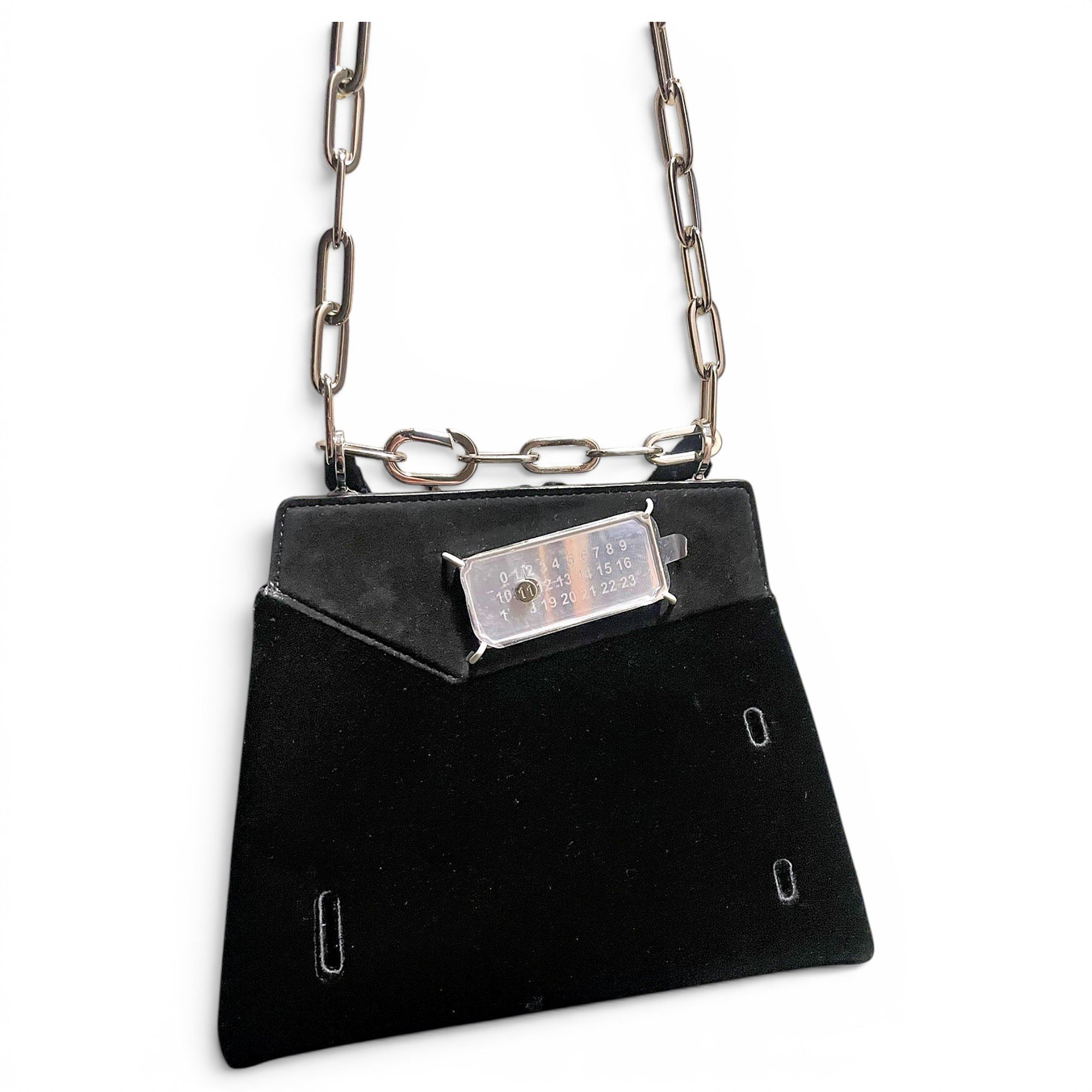 Snatched leather handbag