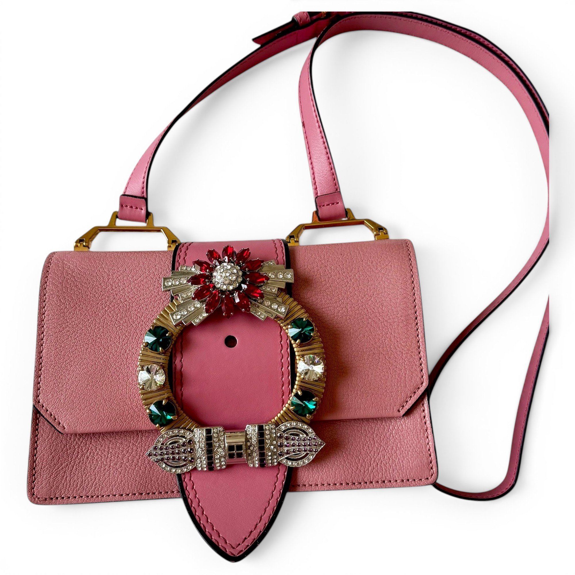 Madras leather handbag
