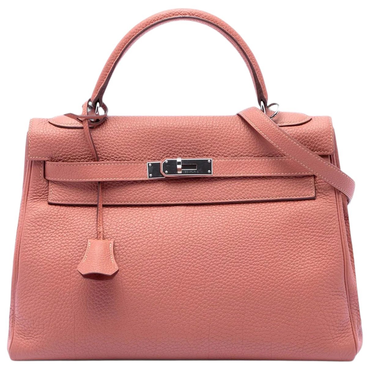 Hermes Kelly 32 Handbag Pink Clemence Leather