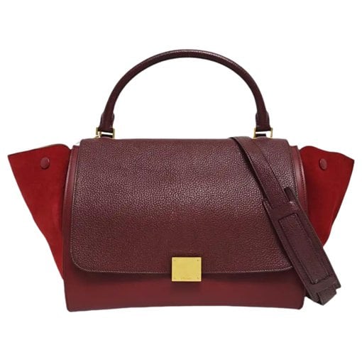 Trapèze leather handbag