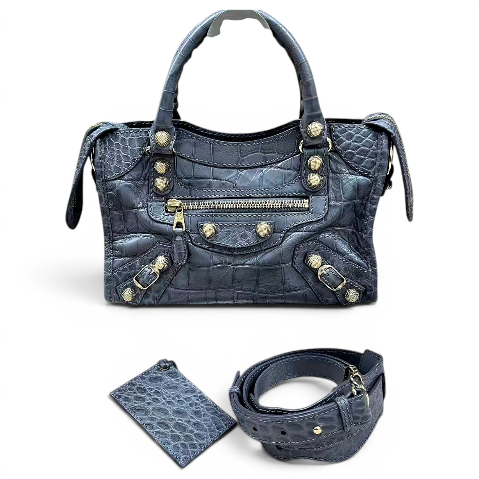 City leather handbag