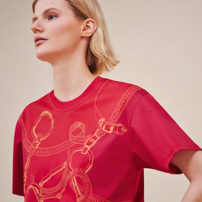 Rose Canneberge "Eperon d'Or Bandana" Maxi T-shirt