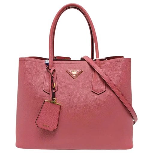 Double leather handbag