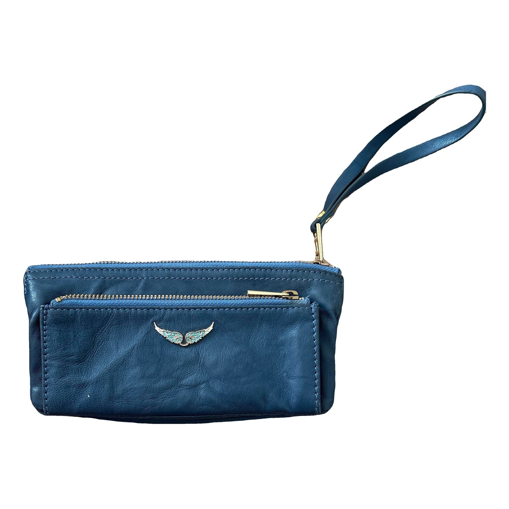 Leather clutch bag