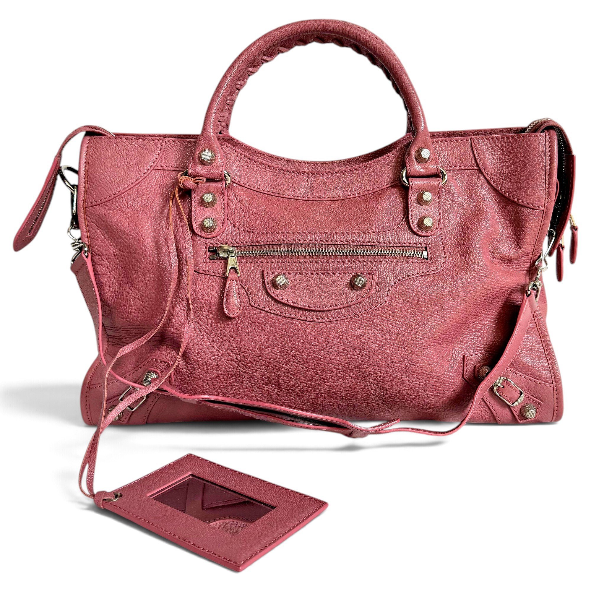 City leather handbag