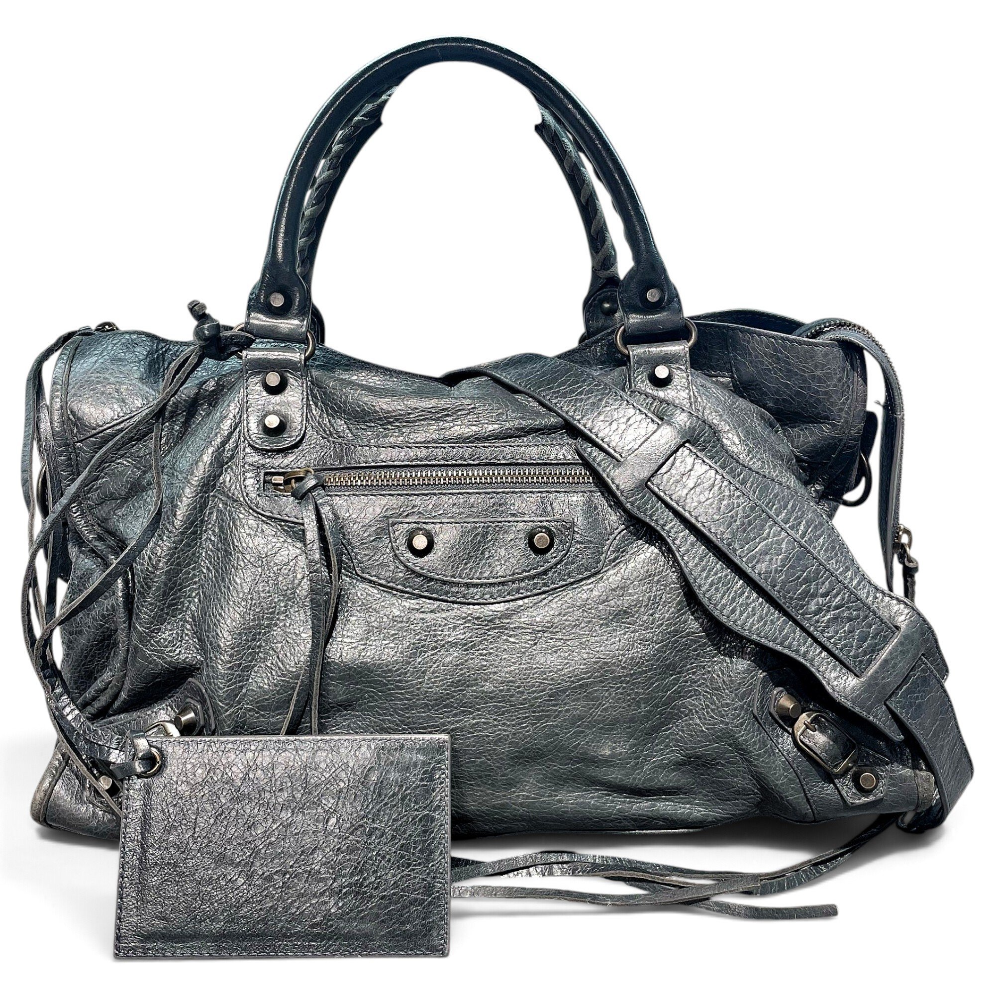 City leather tote