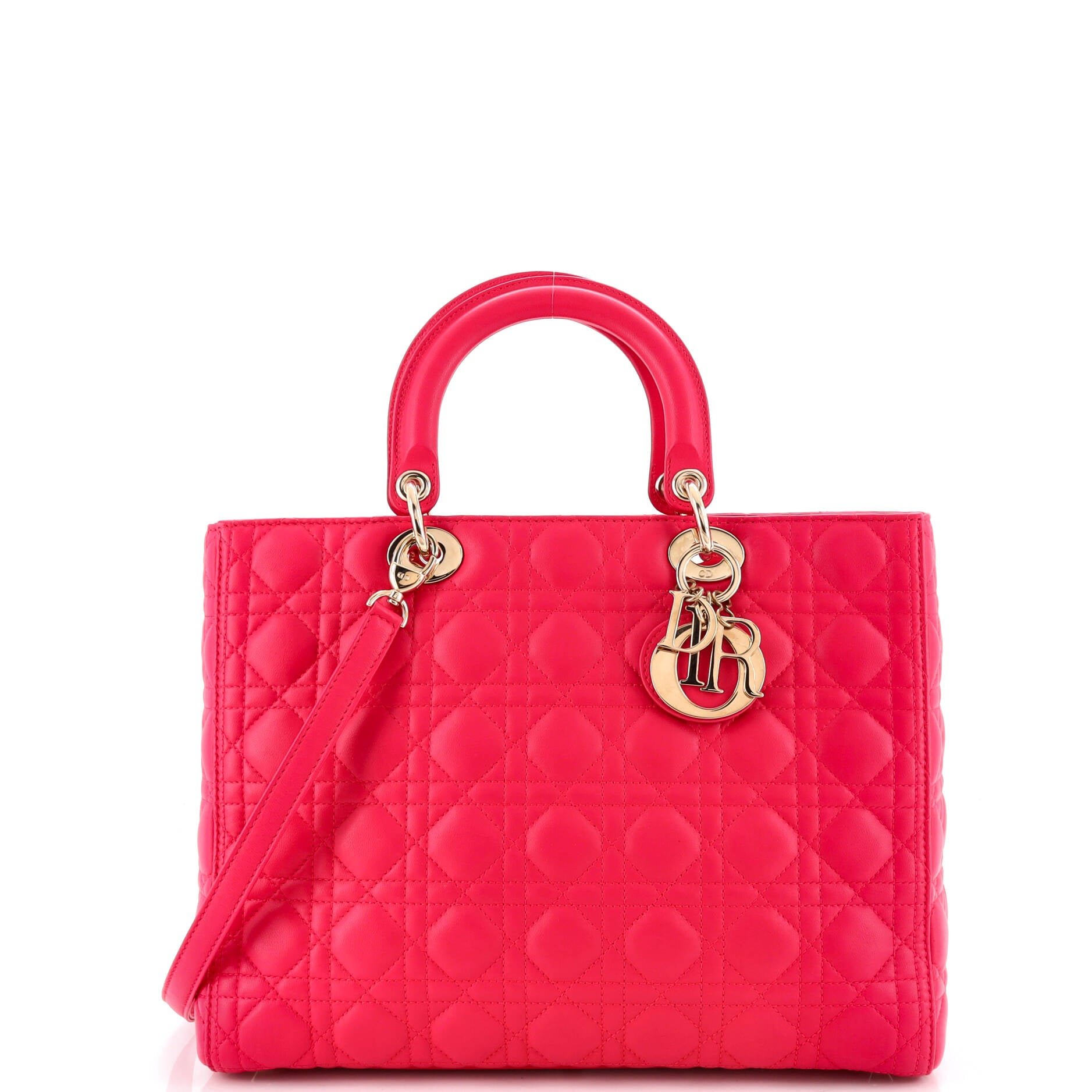 Lady Dior Bag Cannage Quilt Lambskin Large
