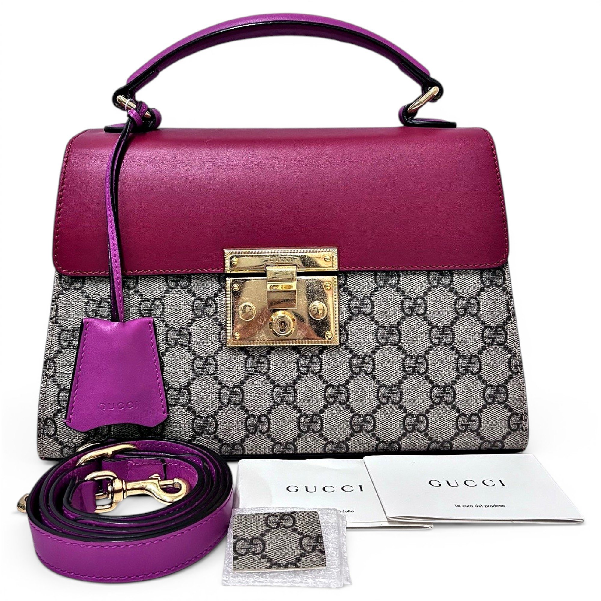 Padlock leather handbag