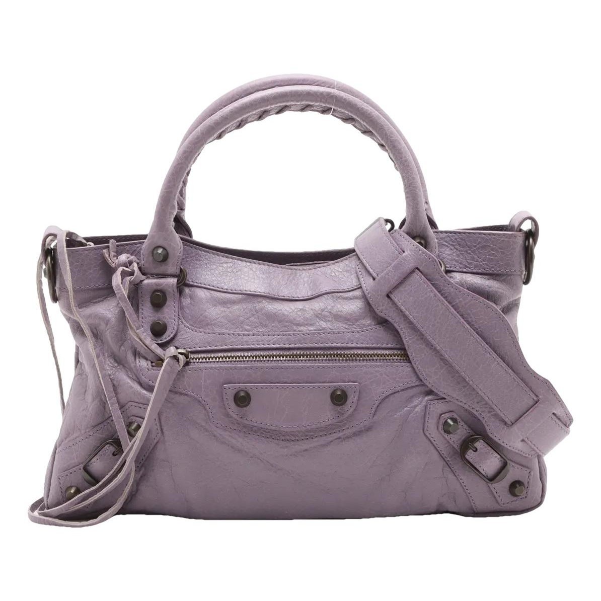 City leather handbag
