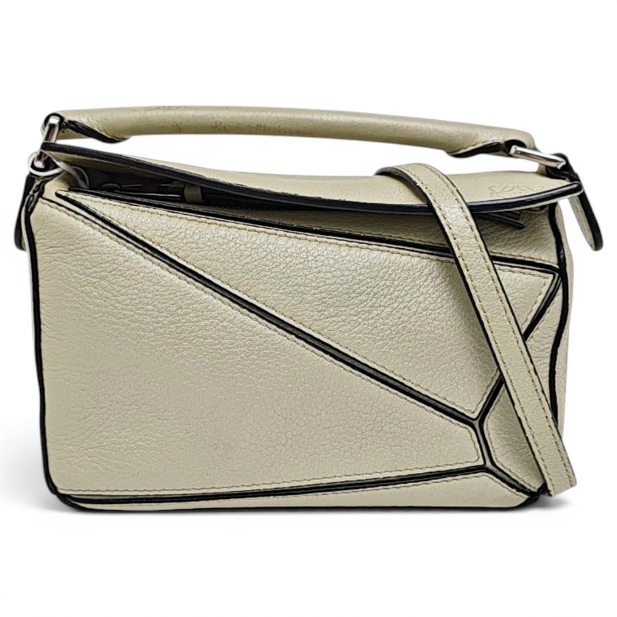 Puzzle leather handbag