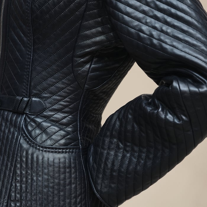Bleu Noir Quilted Equestrian Jacket