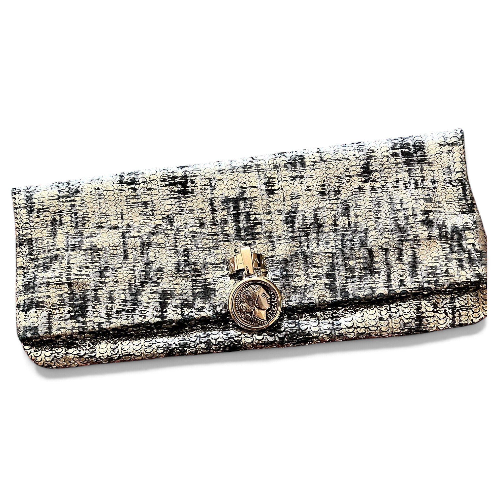 Leather clutch bag