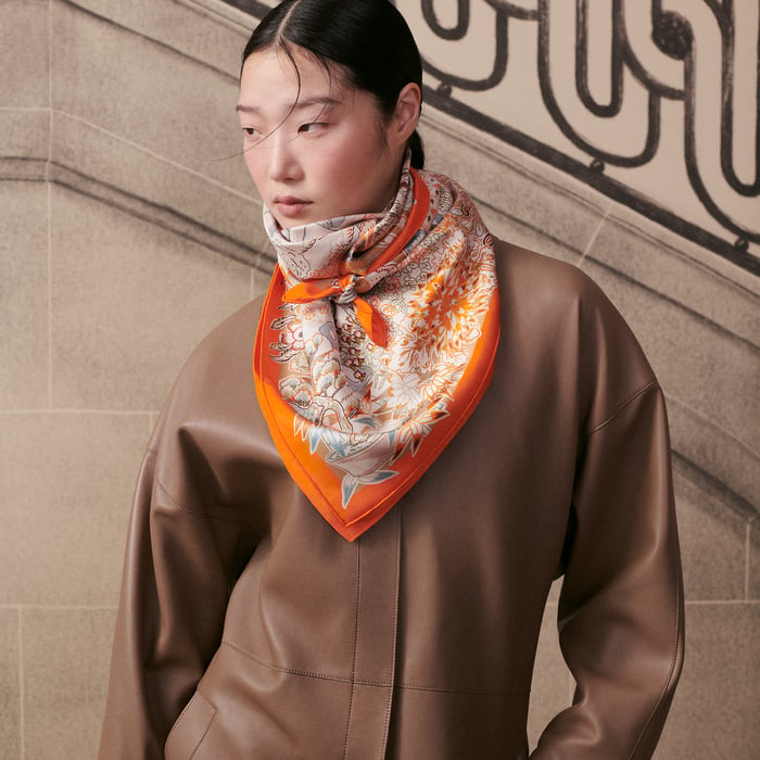 Mille Feuilles De Soie Double Face Scarf 90